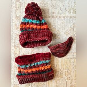 Stripe Knit Beanie Set
